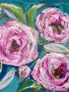 Floral Pink Peony Canvas Wall Art - Home Art